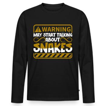 Schlangenbesitzer Schlangenliebhaber Schlangen - Männer Premium Bio Langarmshirt - Schwarz - Vorne - Nico (187cm)