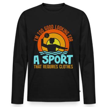 Water polo player water polo team coach - Men's Premium Organic Long Sleeve Shirt - black - Front - Nico (187cm)