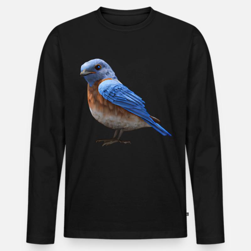Hüttensänger Vogel Design - Männer Premium Bio Langarmshirt - Schwarz