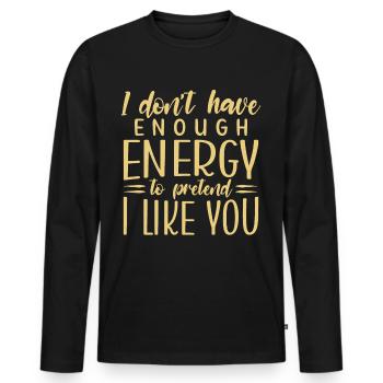 Introvertiert Schüchtern Antisozial - Männer Premium Bio Langarmshirt - Schwarz - Vorne - Nico (187cm)