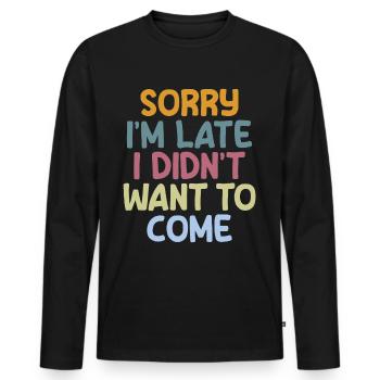 Introvertiert Schüchtern Antisozial - Männer Premium Bio Langarmshirt - Schwarz - Vorne - Nico (187cm)