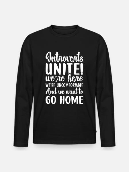 Introverted Shy Antisocial - Men's Premium Organic Long Sleeve Shirt - black
