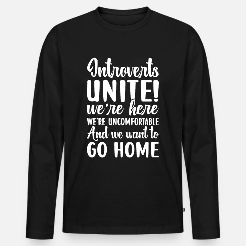 Introvertiert Schüchtern Antisozial - Männer Premium Bio Langarmshirt - Schwarz