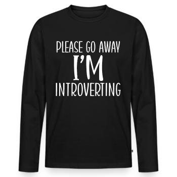 Introvertiert Schüchtern Antisozial - Männer Premium Bio Langarmshirt - Schwarz - Vorne - Nico (187cm)