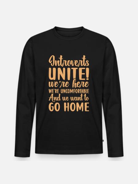 Introverted Shy Antisocial - Men's Premium Organic Long Sleeve Shirt - black
