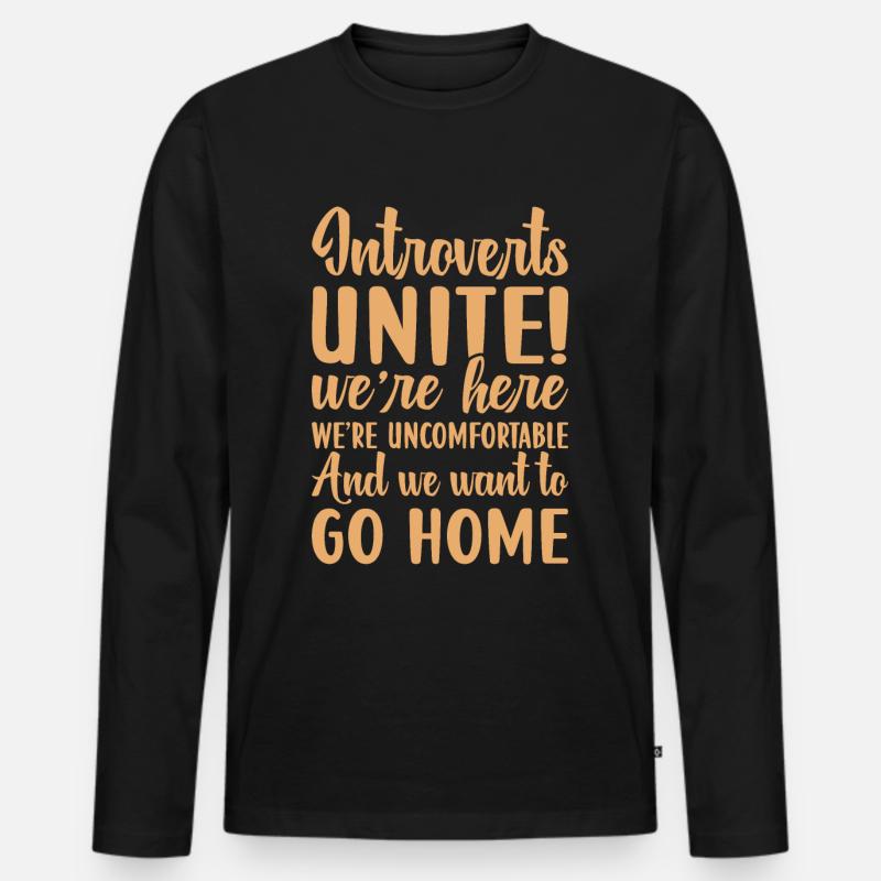 Introvertiert Schüchtern Antisozial - Männer Premium Bio Langarmshirt - Schwarz