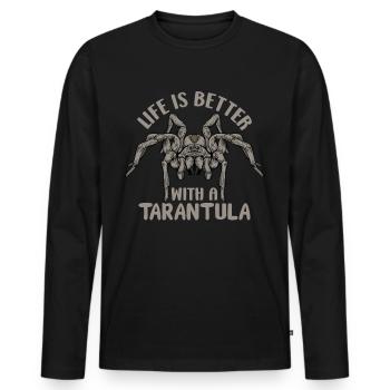 Tarantula Spiders Pet Tarantula Collector - Men's Premium Organic Long Sleeve Shirt - black - Front - Nico (187cm)