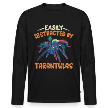 Tarantula Spiders Pet Tarantulas Collector - Men's Premium Organic Long Sleeve Shirt - black - Front - Nico (187cm)