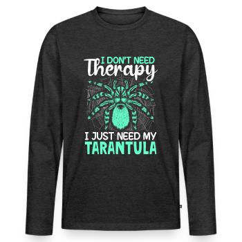 Tarentule Araignées Pet Tarentules Collectionneur - T-shirt manches longues Premium bio Homme - anthracite chiné - Devant - Nico (187cm)