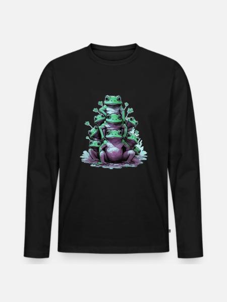 Funny frogs - Men's Premium Organic Long Sleeve Shirt - black