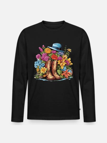 A garden lover's delight - Men's Premium Organic Long Sleeve Shirt - black