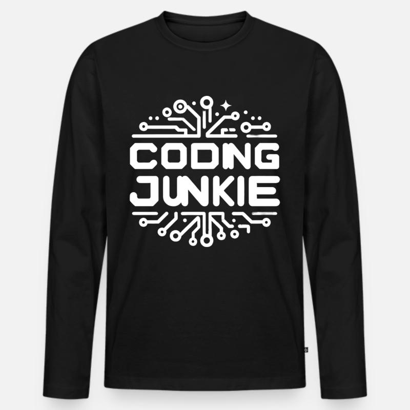 Coding Junkie 13 - Männer Premium Bio Langarmshirt - Schwarz