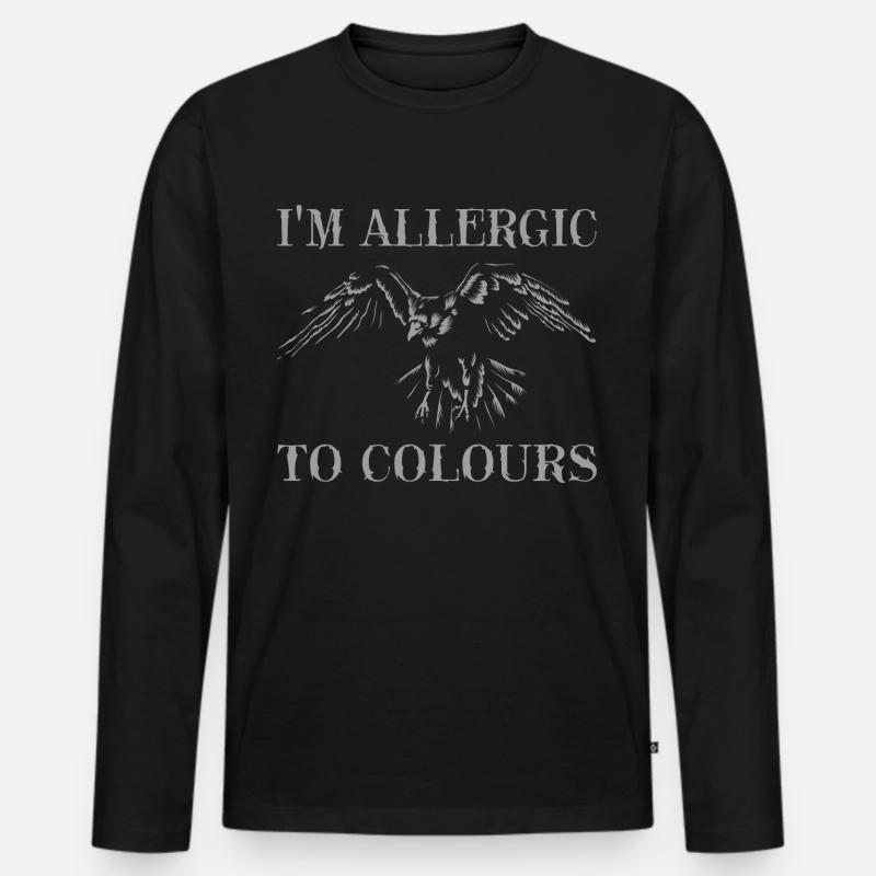 Allergic to Colours - Männer Premium Bio Langarmshirt - Schwarz