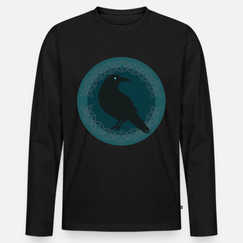Rabe Keltisch - Männer Premium Bio Langarmshirt - Schwarz