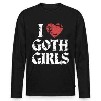 Love Goth Girls! Gothic Aesthetic Goth Mommy - Männer Premium Bio Langarmshirt - Schwarz - Vorne - Nico (187cm)