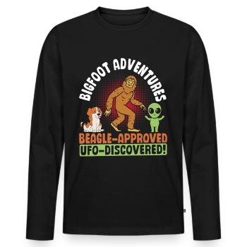 Bigfoot Beagle Genehmigt, Beagle UFO Bigfoot - Männer Premium Bio Langarmshirt - Schwarz - Vorne - Nico (187cm)