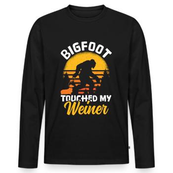 Bigfoot Hat Meinen Weiner Bigfoot Sasquatch - Männer Premium Bio Langarmshirt - Schwarz - Vorne - Nico (187cm)