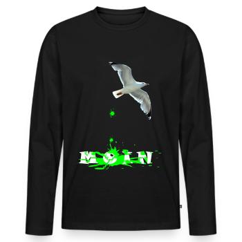Kackende Moewe - Männer Premium Bio Langarmshirt - Schwarz - Vorne - Nico (187cm)