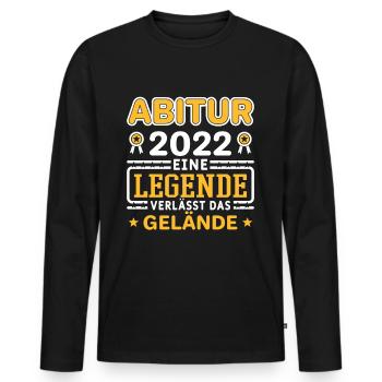 Abi 2022 - Abitur 2022 Geschenk - Männer Premium Bio Langarmshirt - Schwarz - Vorne - Nico (187cm)