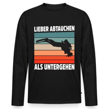Tauchen Schorcheln Taucher Apnoe Scuba Tauchen - Männer Premium Bio Langarmshirt - Schwarz - Vorne - Nico (187cm)