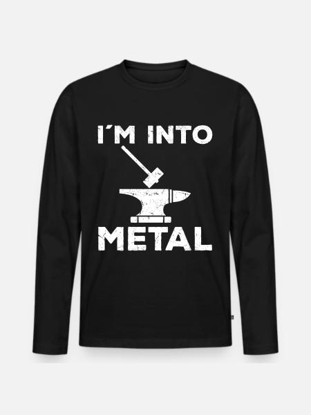 Blacksmith Gift | Profession Anvil Craft Forging - Men's Premium Organic Long Sleeve Shirt - black