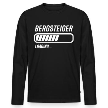 Bergsteiger Loading Ladebalken - Männer Premium Bio Langarmshirt - Schwarz - Vorne - Nico (187cm)
