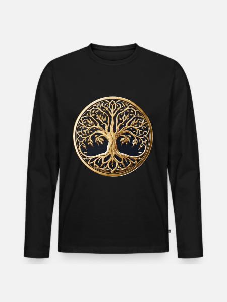 Tree of Life - Men's Premium Organic Long Sleeve Shirt - black