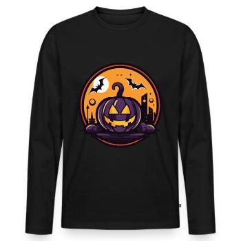 Halloween Party - Men's Premium Organic Long Sleeve Shirt - black - Front - Nico (187cm)