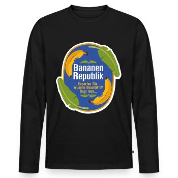 Bananenrepublik - Männer Premium Bio Langarmshirt - Schwarz - Vorne - Nico (187cm)