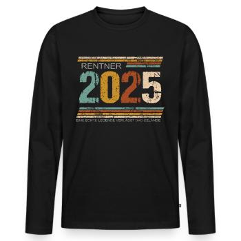 Rente Rentner 2025 Legende verlässt das Gelände - Männer Premium Bio Langarmshirt - Schwarz - Vorne - Nico (187cm)