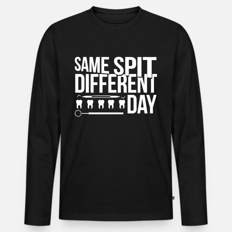 Dentist Same Spit Different - Men's Premium Organic Long Sleeve Shirt - black