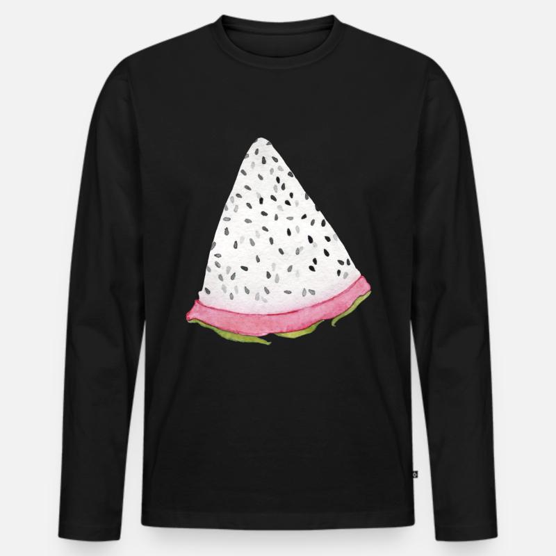 Drachenfrucht - Männer Premium Bio Langarmshirt - Schwarz