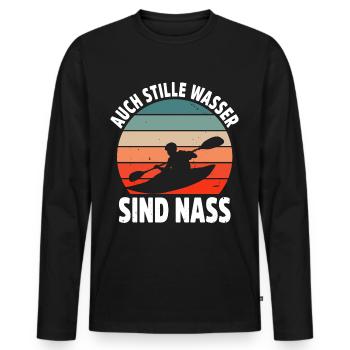 Kajak Geschenkidee Kanu Paddeln Kajakfahren - Männer Premium Bio Langarmshirt - Schwarz - Vorne - Nico (187cm)