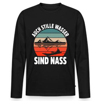 Kajak Geschenkidee Kanu Paddeln Kajakfahren - Männer Premium Bio Langarmshirt - Schwarz - Vorne - Nico (187cm)