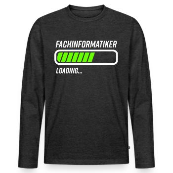 Fachinformatiker Beruf Loading Ladebalken Geschenk - Männer Premium Bio Langarmshirt - Anthrazit meliert - Vorne - Nico (187cm)