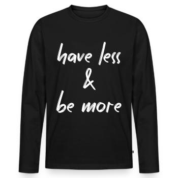 Minimalisme - T-shirt manches longues Premium bio Homme - noir - Devant - Nico (187cm)