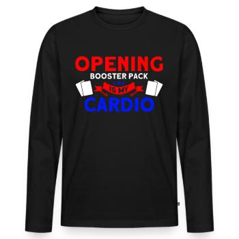Trading Card Playing Card Card Game Gift - Men's Premium Organic Long Sleeve Shirt - black - Front - Nico (187cm)