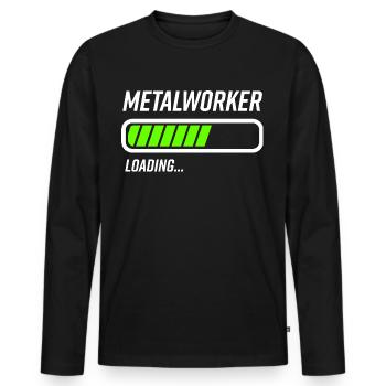 Metal Builder Loading Bar - Men's Premium Organic Long Sleeve Shirt - black - Front - Nico (187cm)
