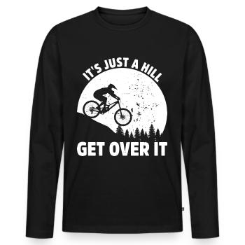 Mountain Bike Mtb Downhill Bike Cyclist Biker - Men's Premium Organic Long Sleeve Shirt - black - Front - Nico (187cm)