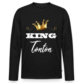 King uncle gift idea man - Men's Premium Organic Long Sleeve Shirt - black - Front - Nico (187cm)