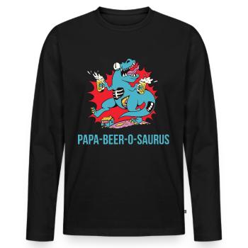 Cadeau de fête des pères pour papa pour la fête des hommes - T-shirt manches longues Premium bio Homme - noir - Devant - Nico (187cm)