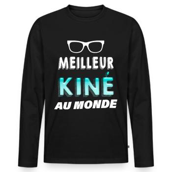 Meilleur kiné au monde C'est Mon Kiné - T-shirt manches longues Premium bio Homme - noir - Devant - Nico (187cm)