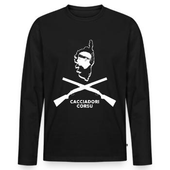 Corse Fierté Et Force Cadeau Homme - T-shirt manches longues Premium bio Homme - noir - Devant - Nico (187cm)