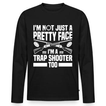 Trapschießen | Schießsport Fallenschießen Geschenk - Männer Premium Bio Langarmshirt - Schwarz - Vorne - Nico (187cm)