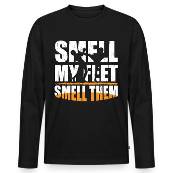 Smell My Feet Smell Them, Martial Arts, Humor, Fun, - Men's Premium Organic Long Sleeve Shirt - black - Front - Nico (187cm)