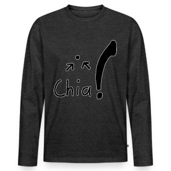 Graines de - T-shirt manches longues Premium bio Homme - anthracite chiné - Devant - Nico (187cm)