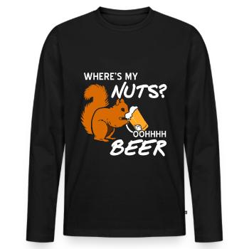 Eichhörnchen - Männer Premium Bio Langarmshirt - Schwarz - Vorne - Nico (187cm)