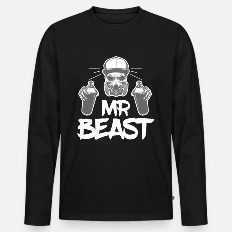 Mr Beast Graffiti Master Spray - Men's Premium Organic Long Sleeve Shirt - black
