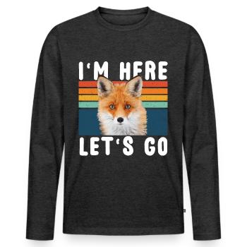 Fox - Men's Premium Organic Long Sleeve Shirt - heather anthracite - Front - Nico (187cm)