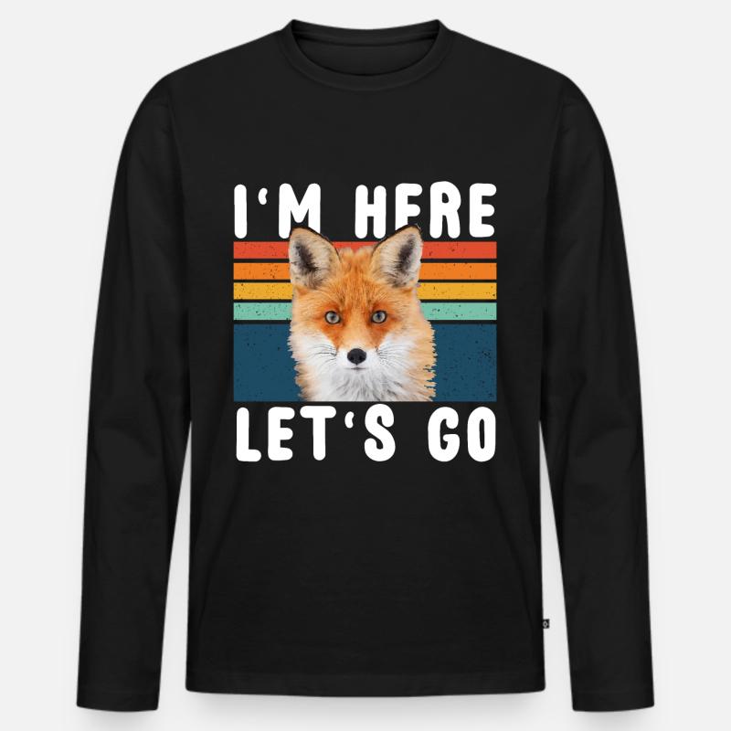 Fuchs - Männer Premium Bio Langarmshirt - Schwarz